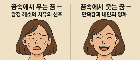 꿈속 울음과 웃음의 꿈해몽 차이, 당신의 무의식이 보내는 메시지