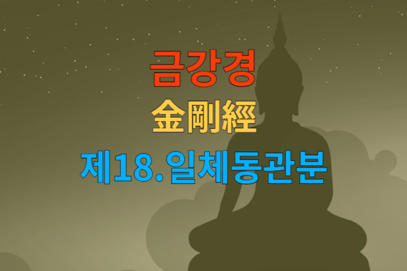 [금강경 해석] 제18 일체동관분-한문 원문/우리말 한글/해설 독송