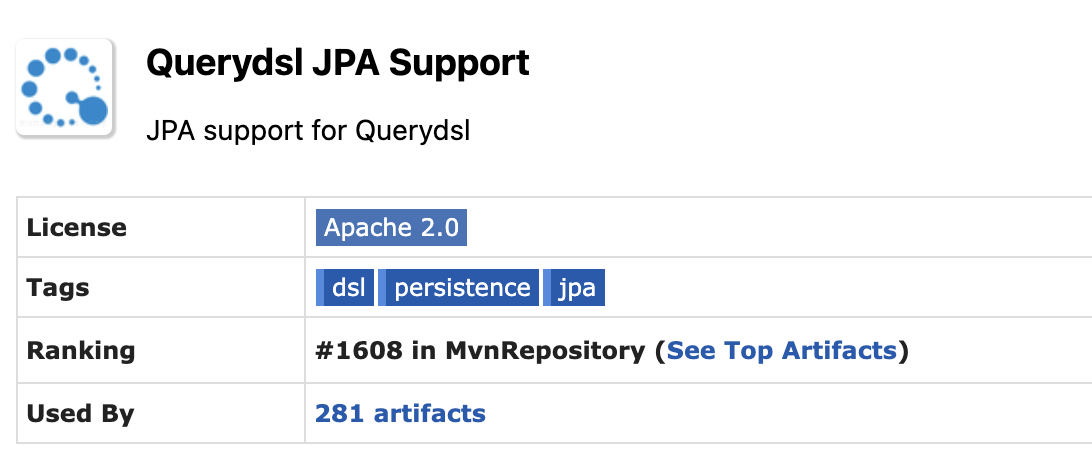maven repository querydsl support