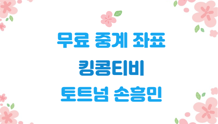  무료 중계 좌표 | 킹콩티비 | 손흥민 토트넘 관전포인트