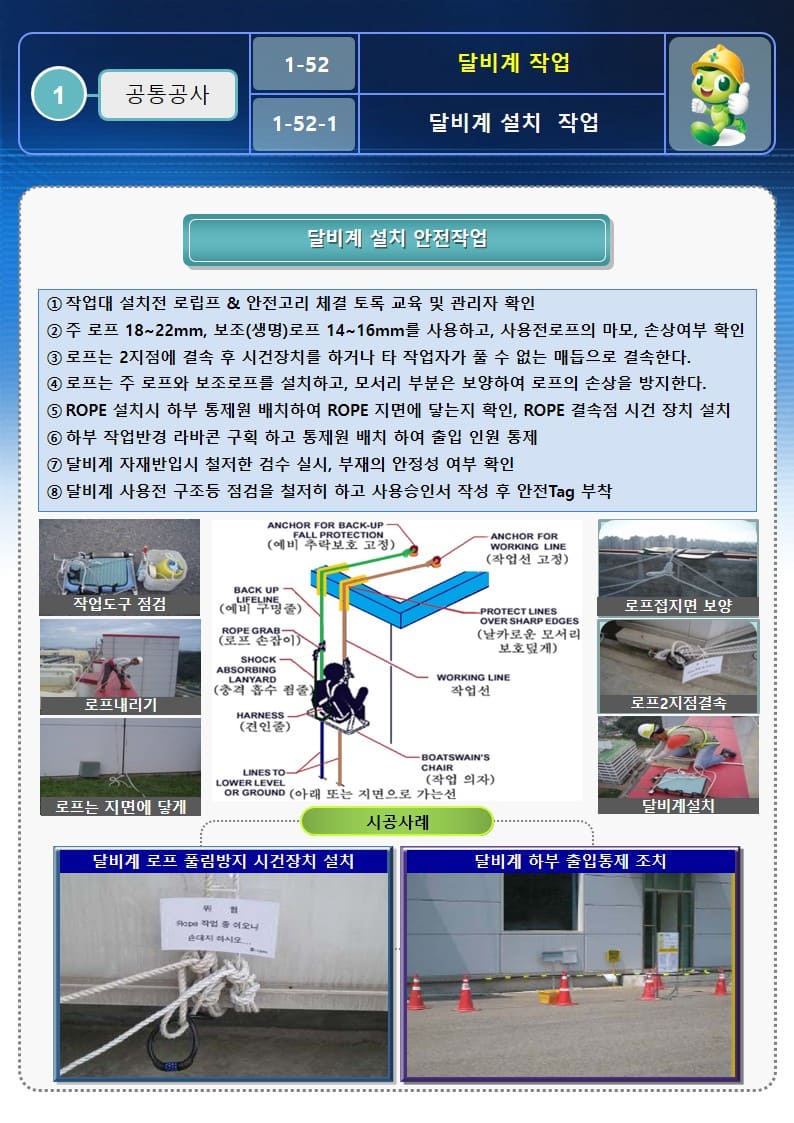  [건설공사 안전비법]_달비계 작업 안전작업방법 및 OPS
