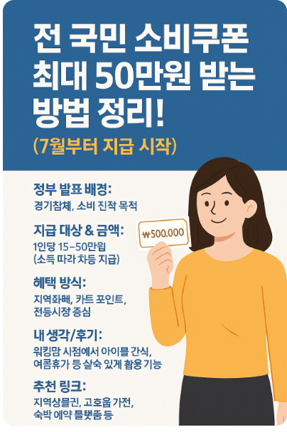 소비쿠폰 15~50만원 받기