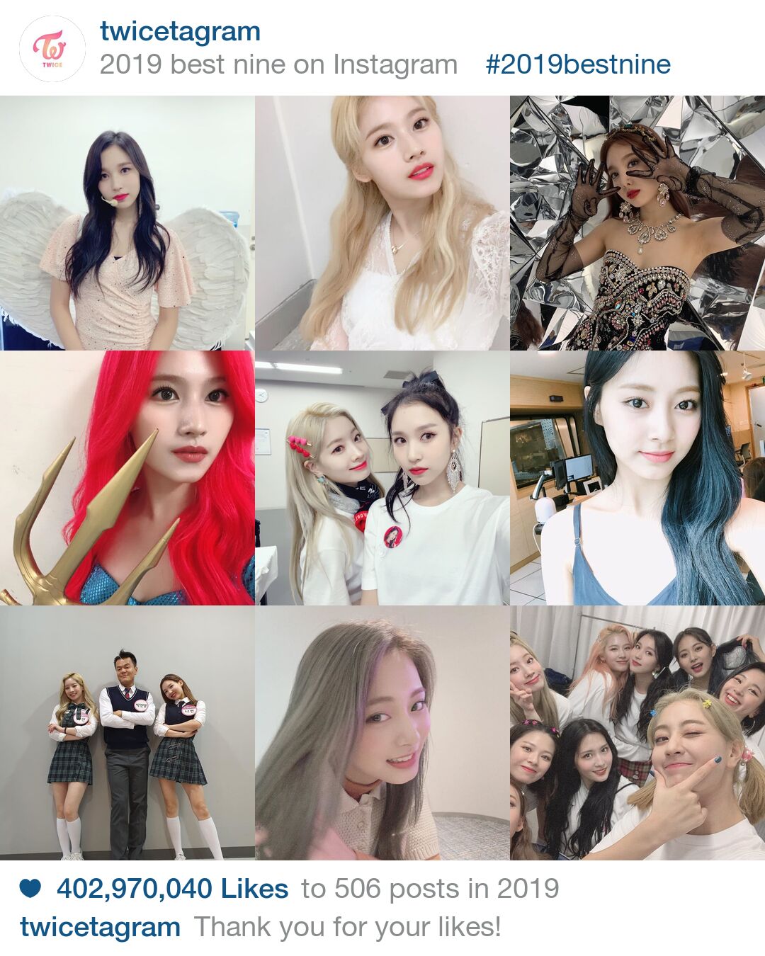  트와이스 2019 best nine (2020년엔 미나도 함께)