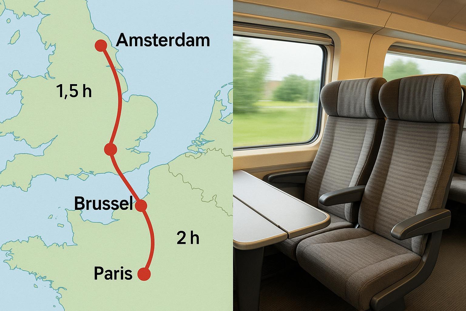 Thalys & Eurostar 노선 지도+ 좌석 모습