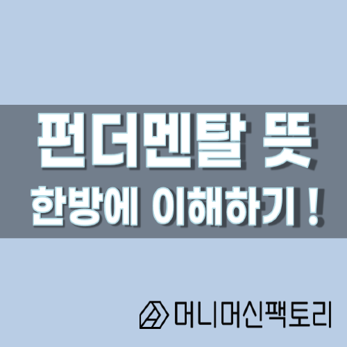  펀더멘탈 뜻, 한방에 이해하기!