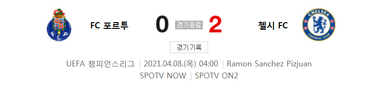  포르투 대 첼시 경기 (2020 ~ 2021 챔피언스리그 8강 1차전 하이라이트)