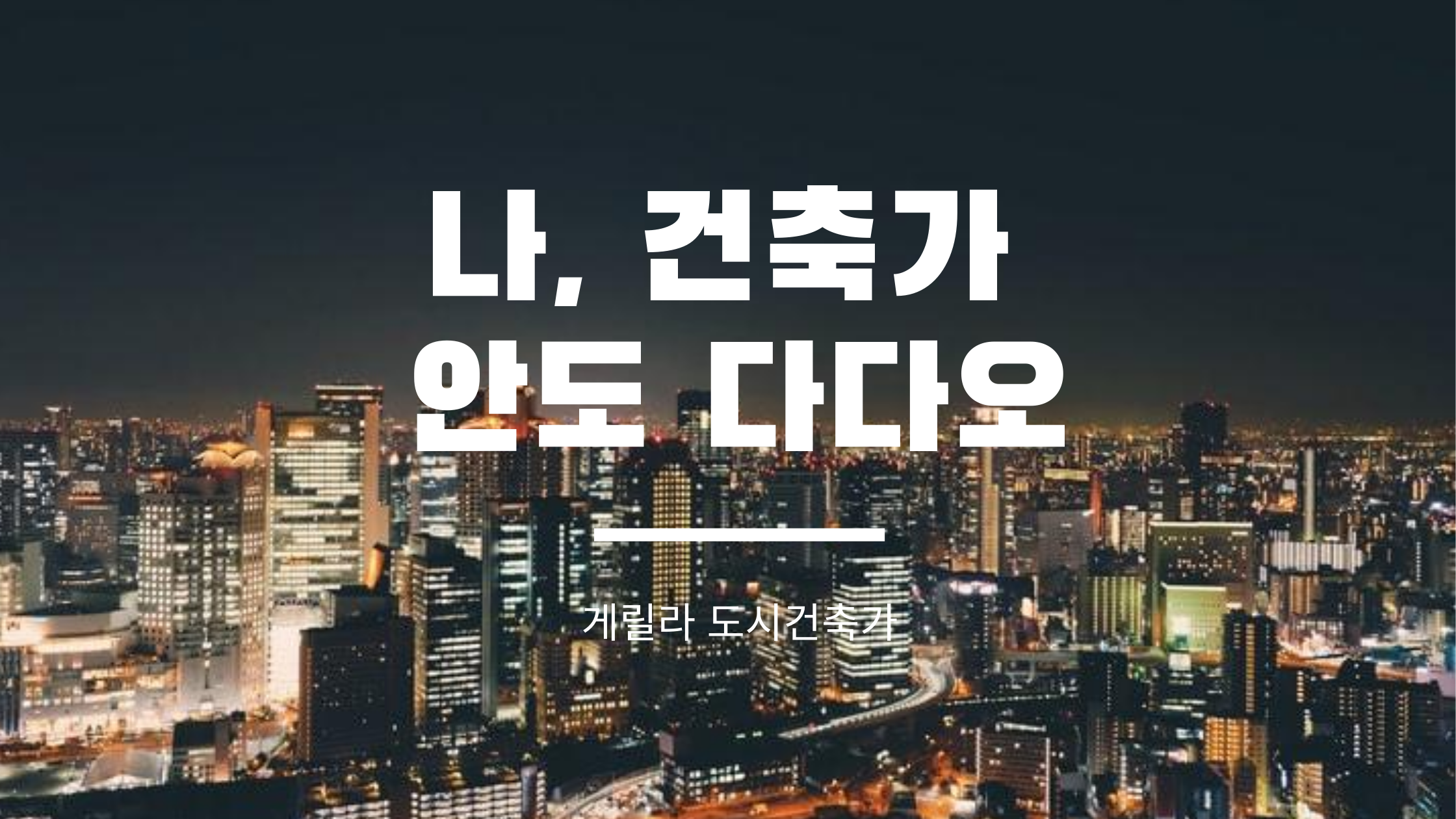  나, 건축가 안도 다다오 - 게릴라 도시 건축가