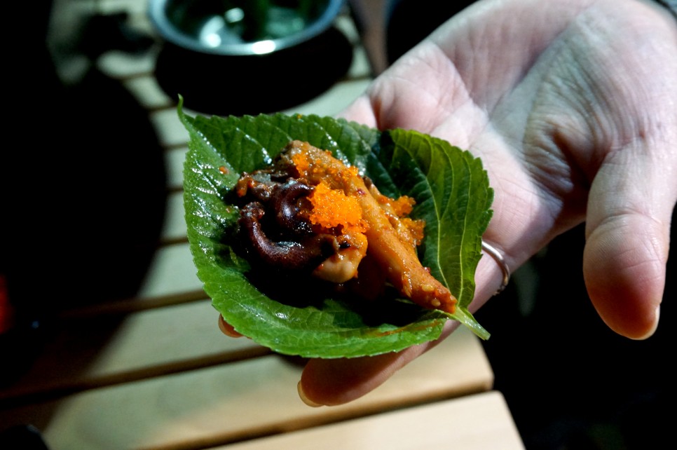 양념쭈꾸미 벌집껍데기 핑크테이블 맛나요 간단 캠핑요리 소주안주 17