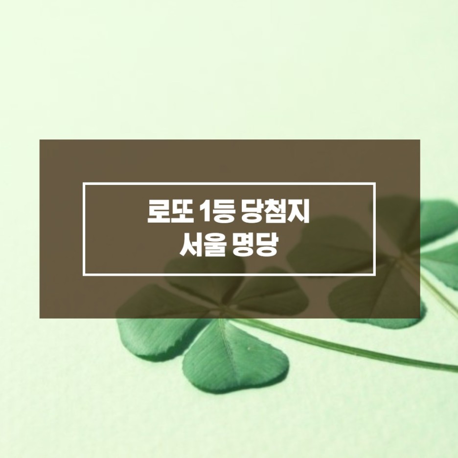  서울 로또 1등 판매점 모든 정리:당첨번호 판매점 성지순례