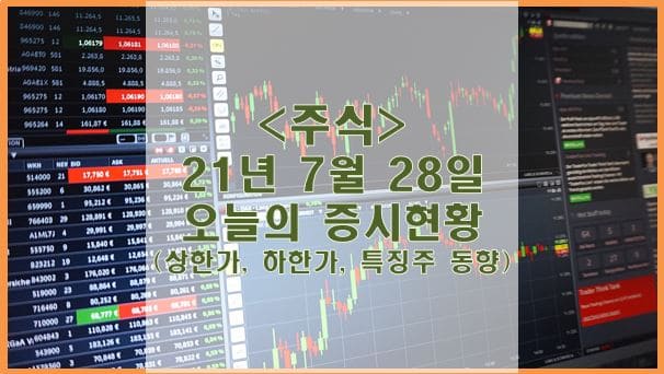  [주식] 21년 7월28일 오늘의 증시현황 (상한가, 하한가, 특징주)
