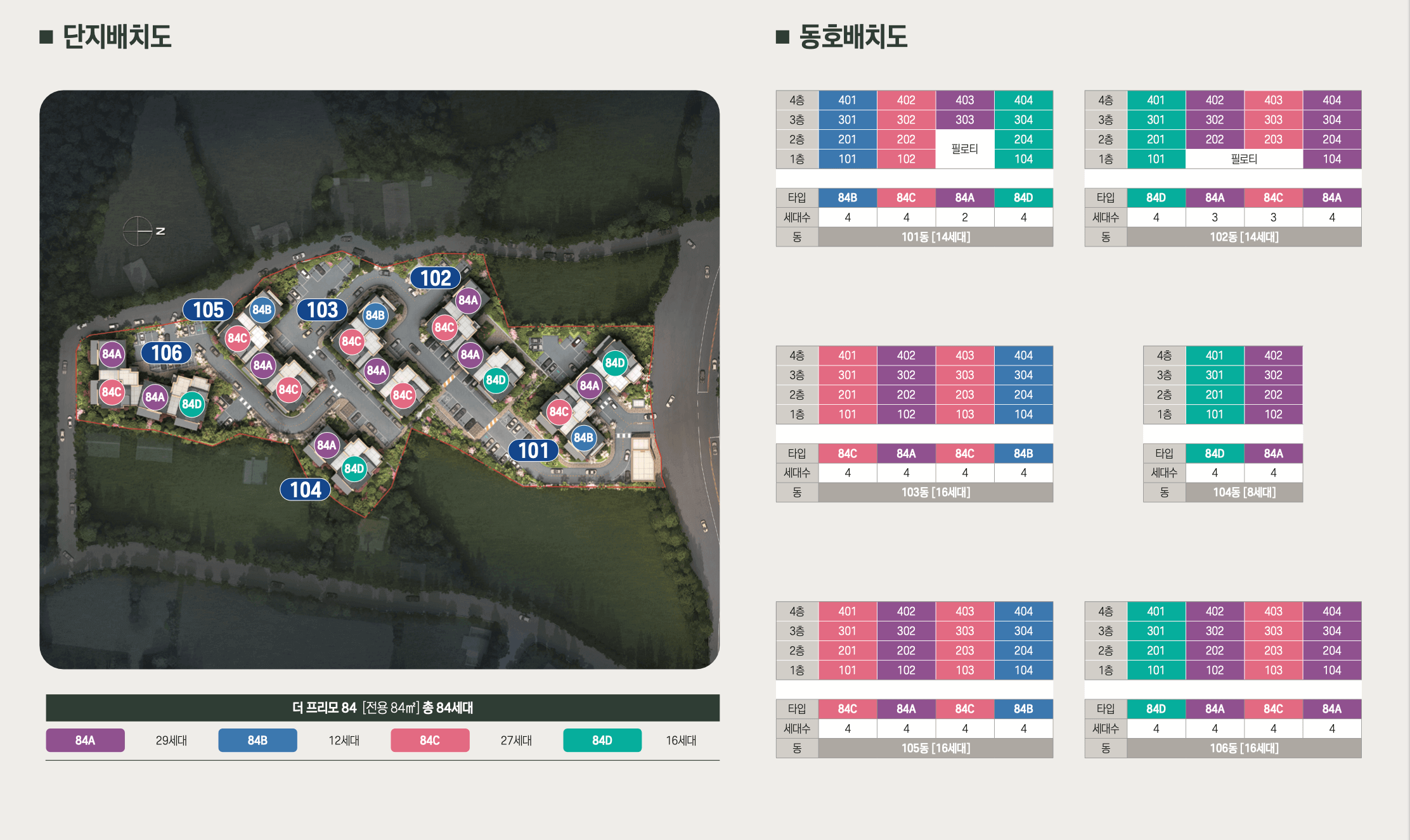더 프리모84 단지배치도