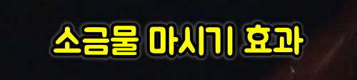 소금물 마시기 효과