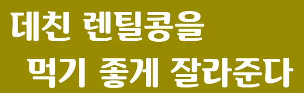 데친 렌틸콩을 먹기 좋게 잘라준다