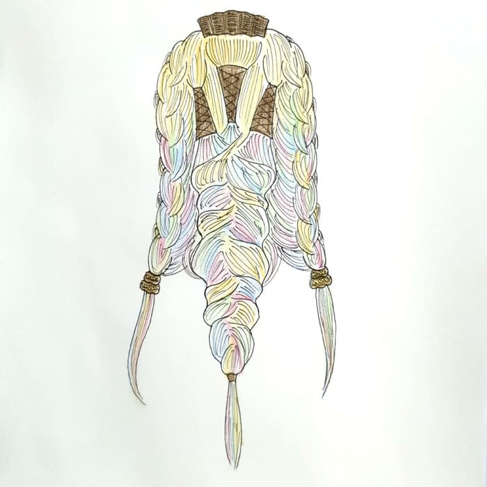  땋은 머리카락 Braid Hair 일러스트 그림 드로잉 2020