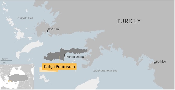 터키 다차반도 지도