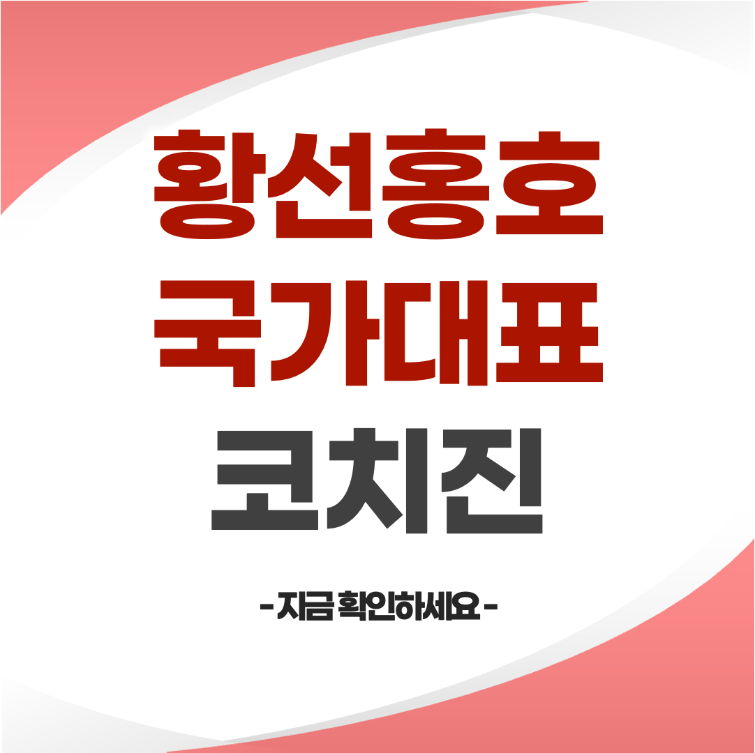 황선홍호 국가대표팀 코치 스태프 구성