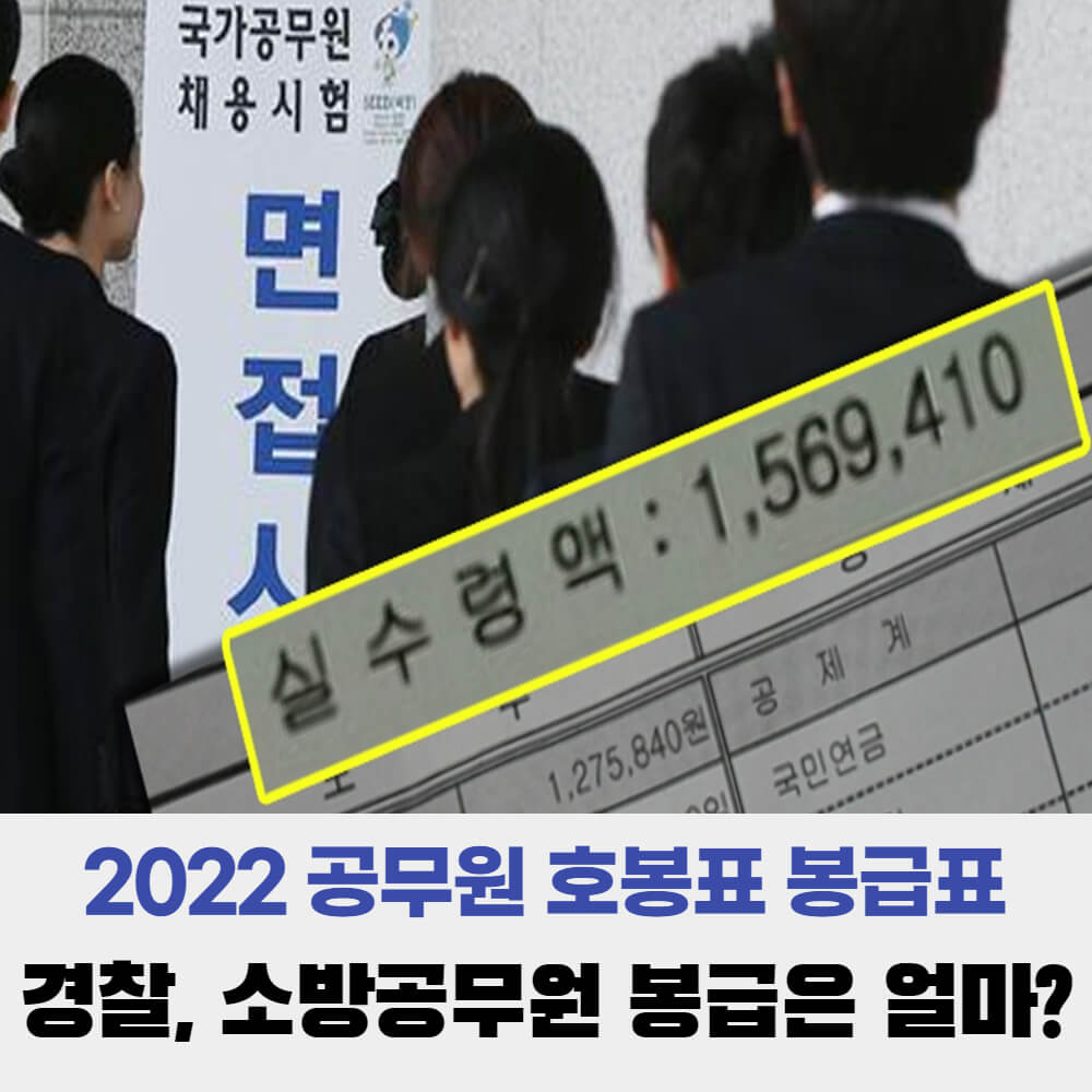  2022 공무원 호봉표 봉급표 (경찰, 소방공무원 포함) 수당의 종류는?