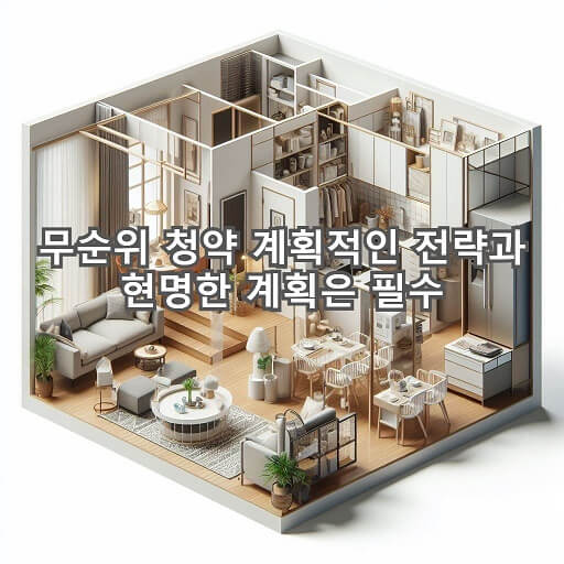  무순위 청약 계획적인 전략과 현명한 선택은 필수입니다.