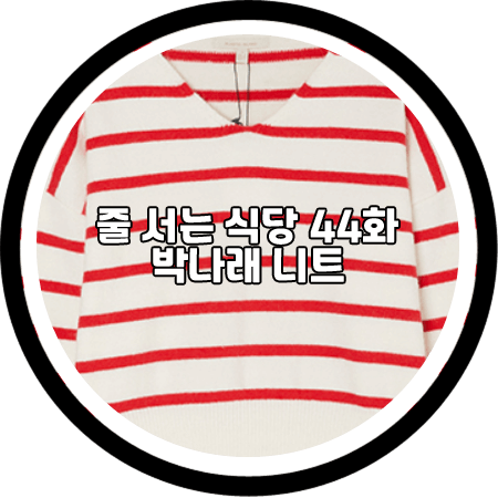  <줄 서는 식당 44회> 박나래 니트 - 플라스틱아일랜드 브이넥 스트라이프 니트 / 박나래 패션