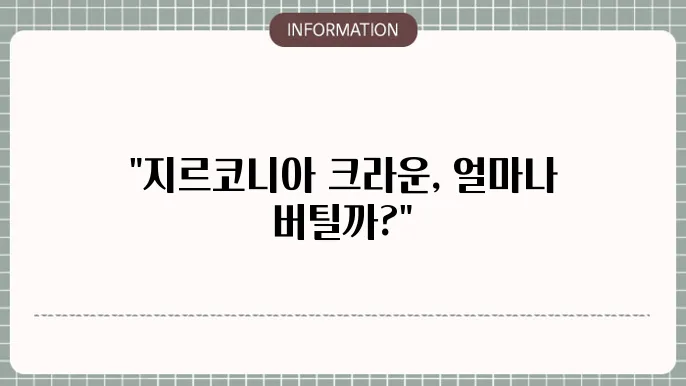 지르코닅44 크라운 수명