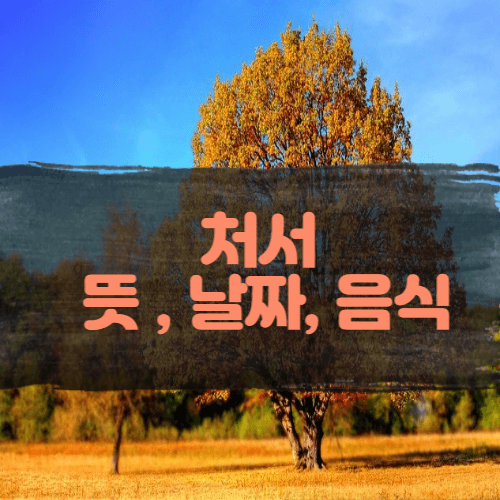  처서의 한자 뜻, 날짜, 먹는 음식