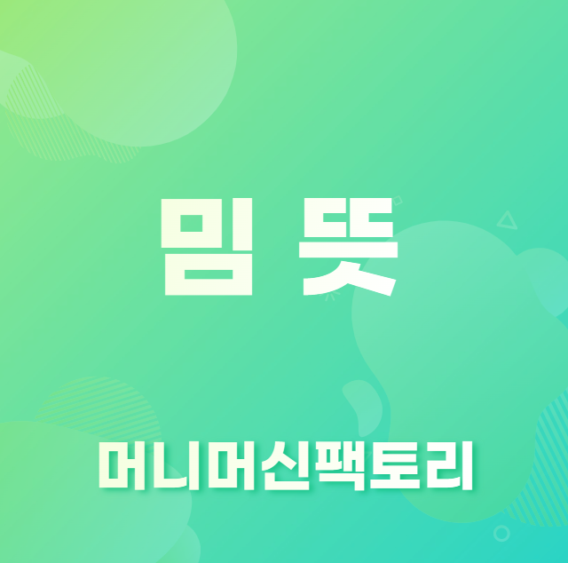밈 뜻 용어설명 첫 화면
