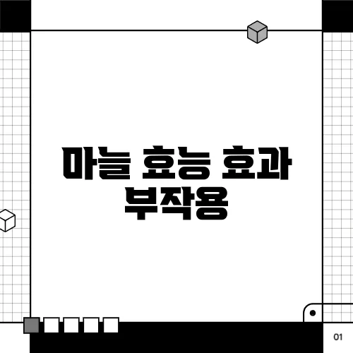 마늘 효능 효과 부작용