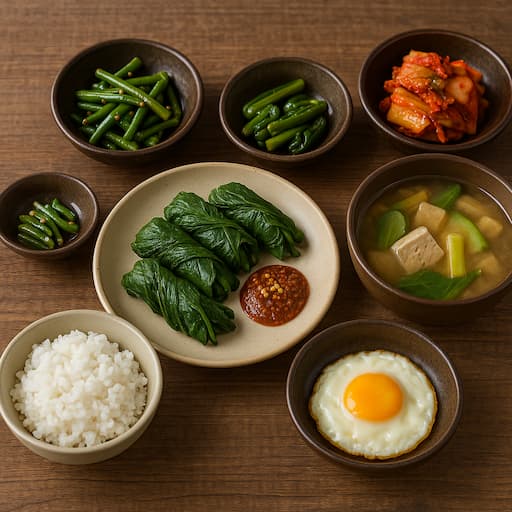 머위 된장국 밥상