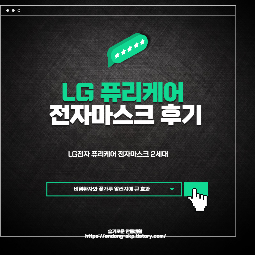  [비염, 꽃가루 알레르기] LG전자 퓨리케어 전자식 마스크 후기