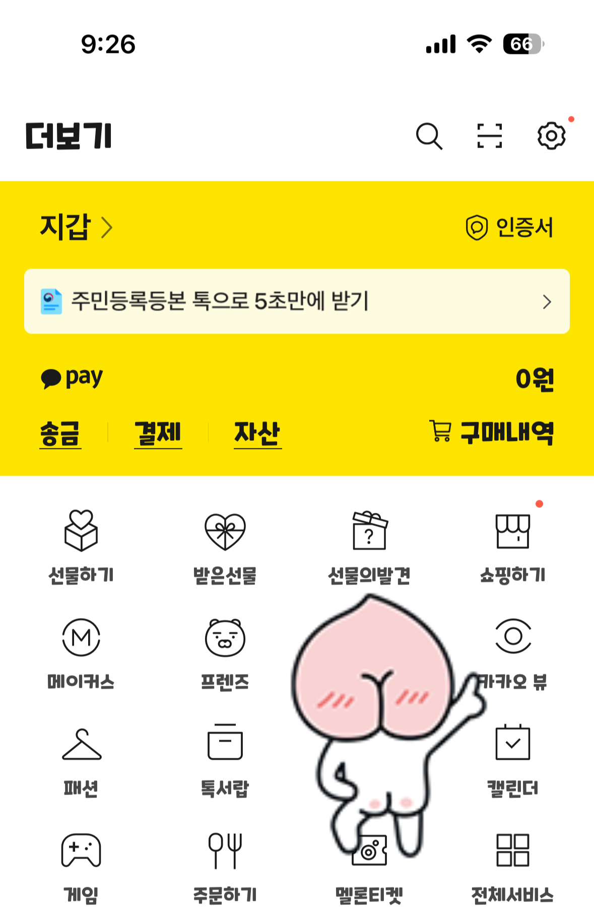 더보기 탭에 생긴 카카오뷰 메뉴