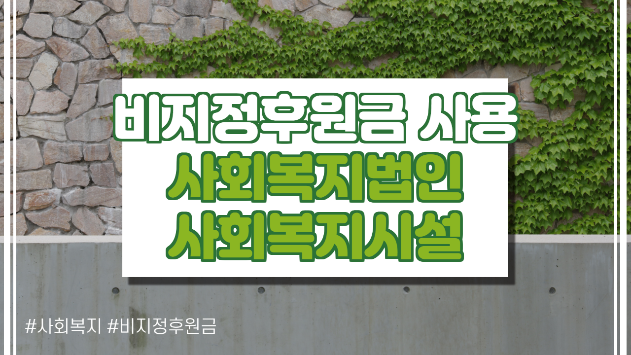  비지정후원금의 사용 기준, 사회복지법인 및 사회복지시설 후원금