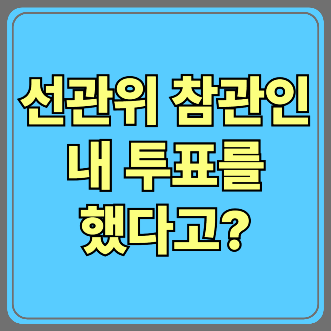“참관인이 내 투표를 했다고?”…선관위가 밝힌 사건의 전말