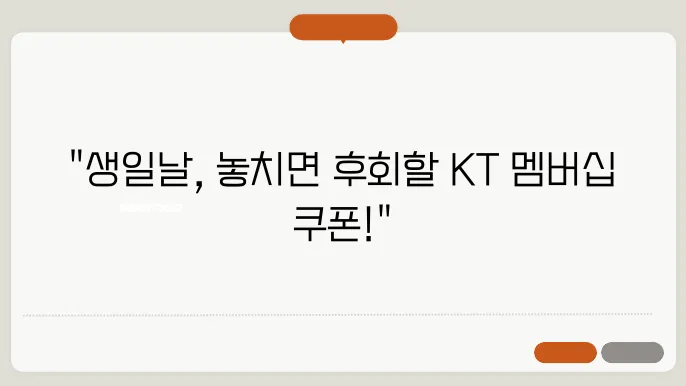 KT 멤버십 생일쿠폰 사용 후기