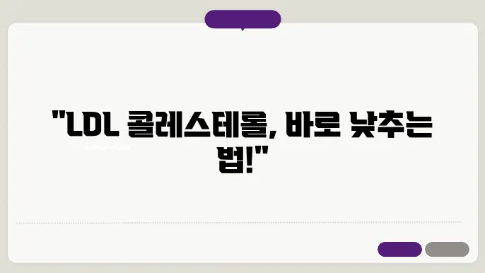 LDL 콜레스테롤 조절을 위해 적절한 식단 선택