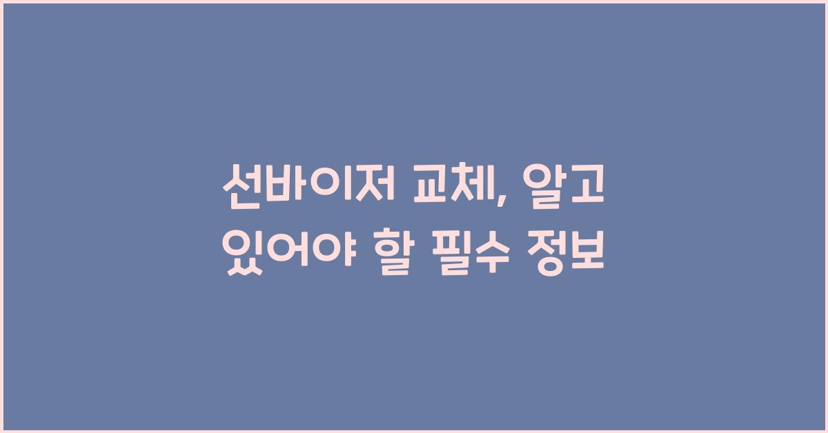 선바이저 교체