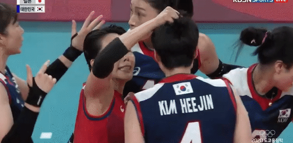  김희진 선수에게 복수하는 오지영 선수