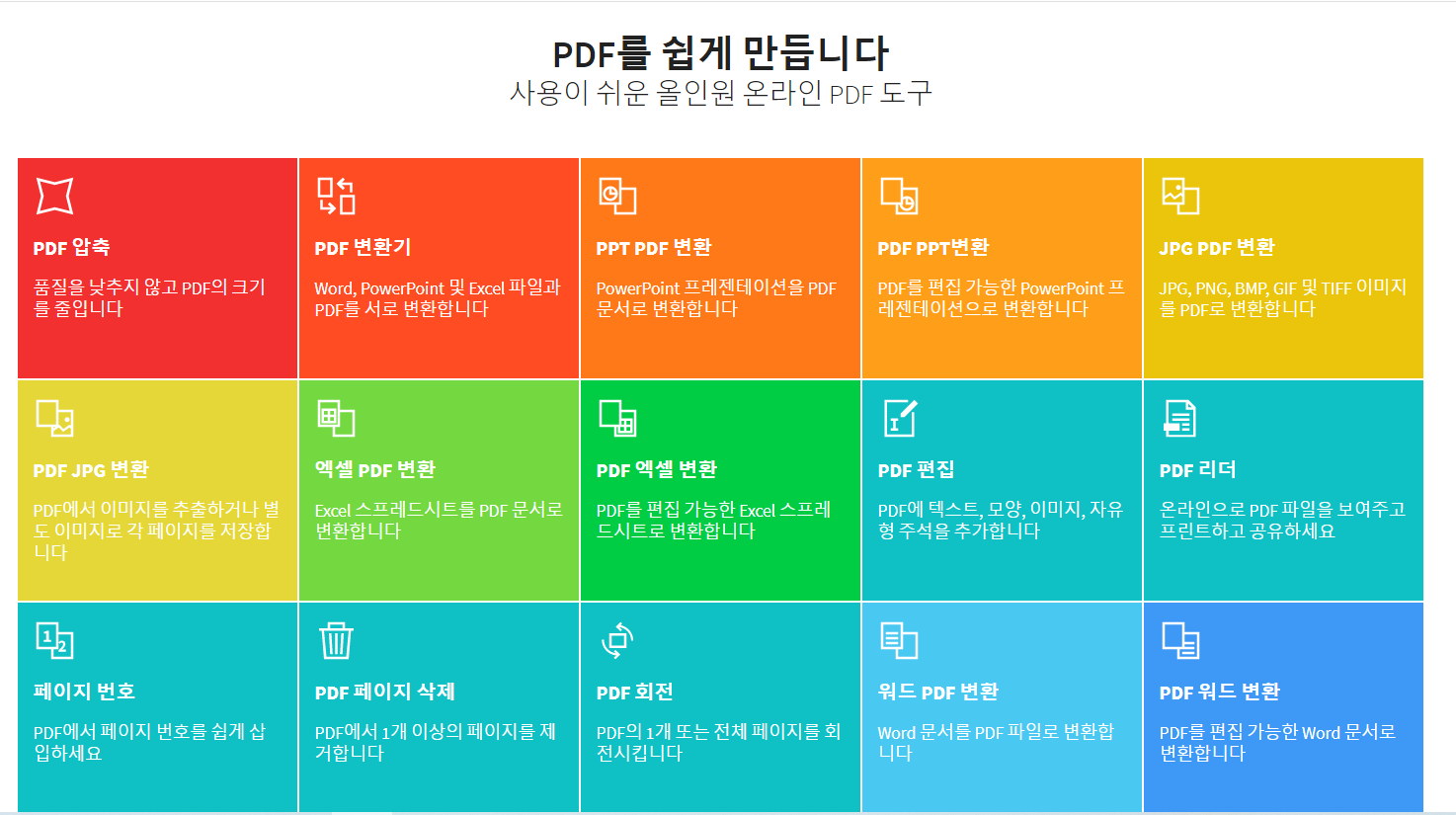  PDF 파일 변환하는 방법 사이트 Smallpdf