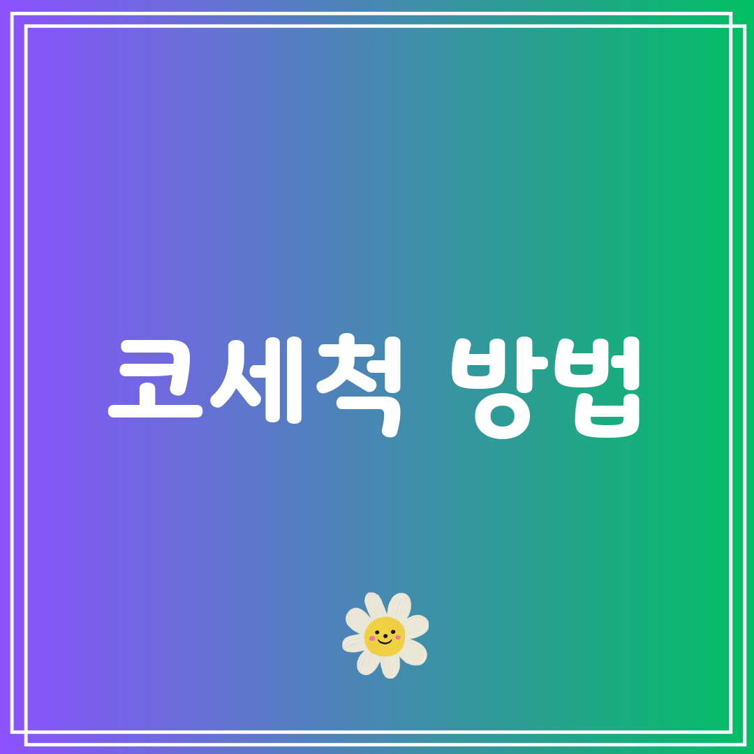 코세척 방법