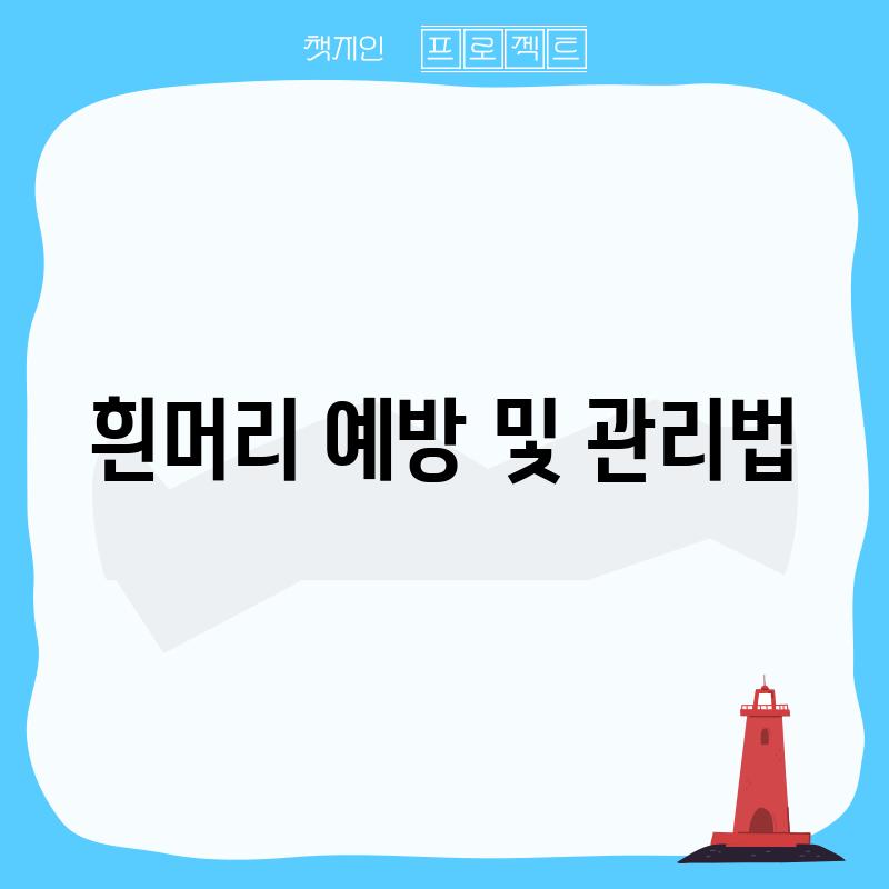 흰머리 예방 및 관리법