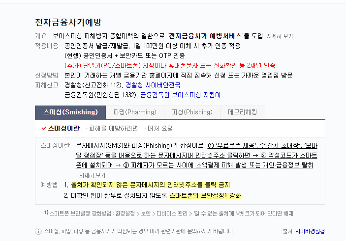 스미싱 대처요령