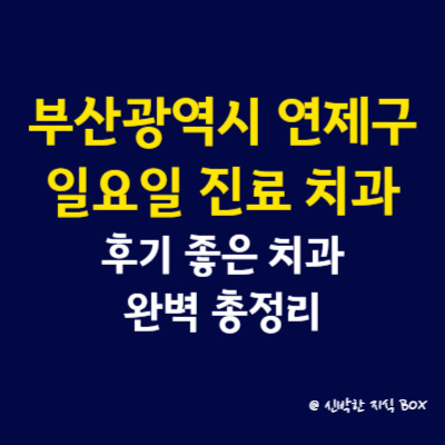 부산광역시 연제구 일요일 진료 치과, 후기 좋은 치과 추천