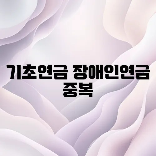 기초연금 장애인연금 중복