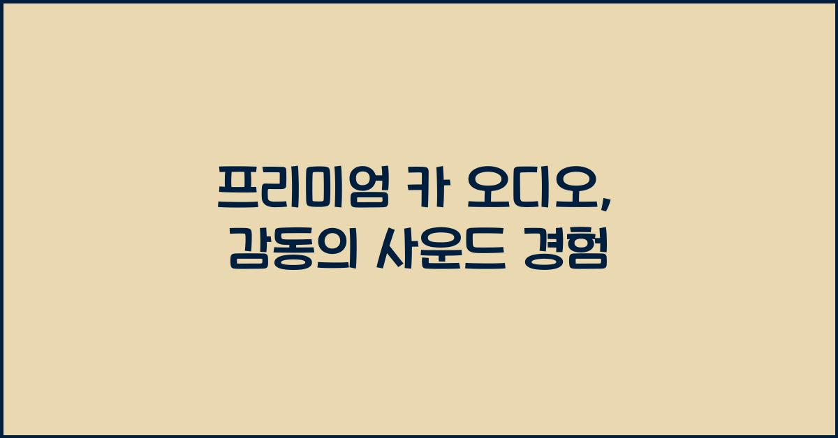 프리미엄 카 오디오