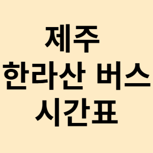 제주 한라산 버스 시간표 노선도 운행시간