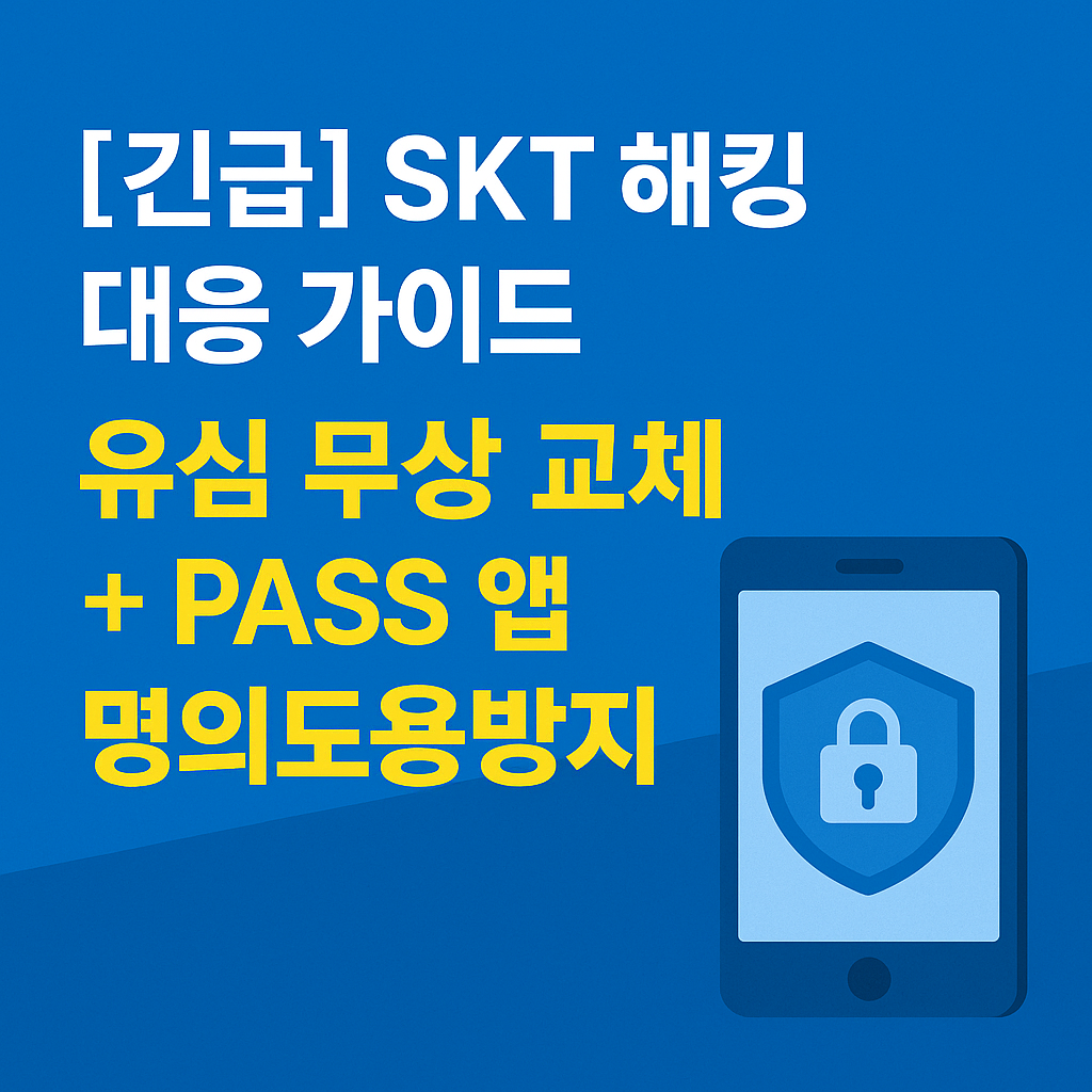 SKT 해킹 유심 무상 교체 및 PASS 앱 명의도용방지 설정 방법 총정리!