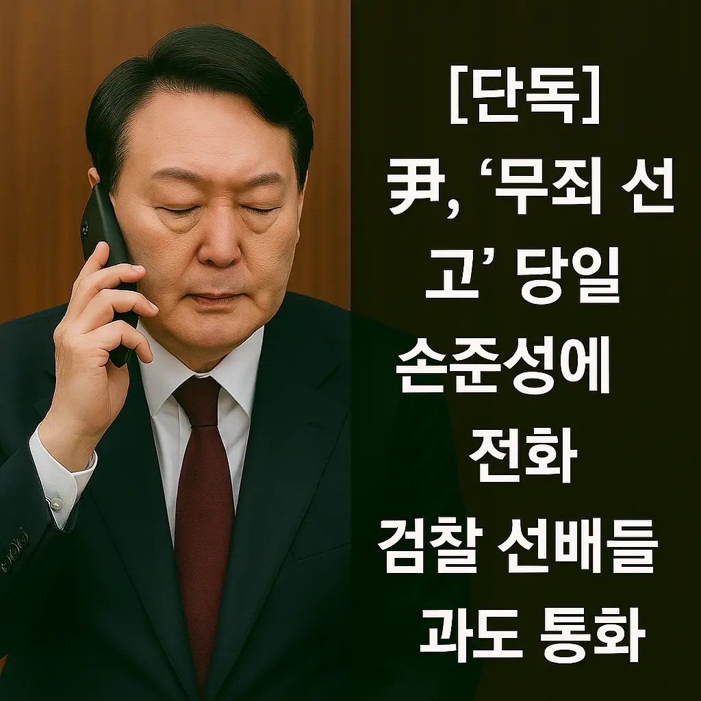 &quot;윤석열, '무죄 선고' 당일 손준성에 전화! 검찰 선배들과도 통화, 배경은?&quot;