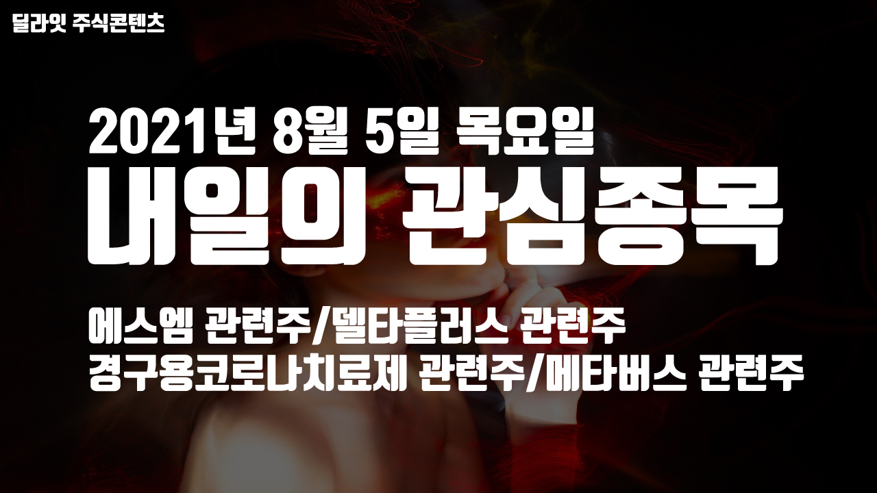  메타버스 관련주 - 2021년 8월 5일 내일의 관심종목