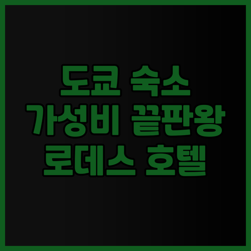 가성비 끝판왕 도쿄 호텔? 로데스 카