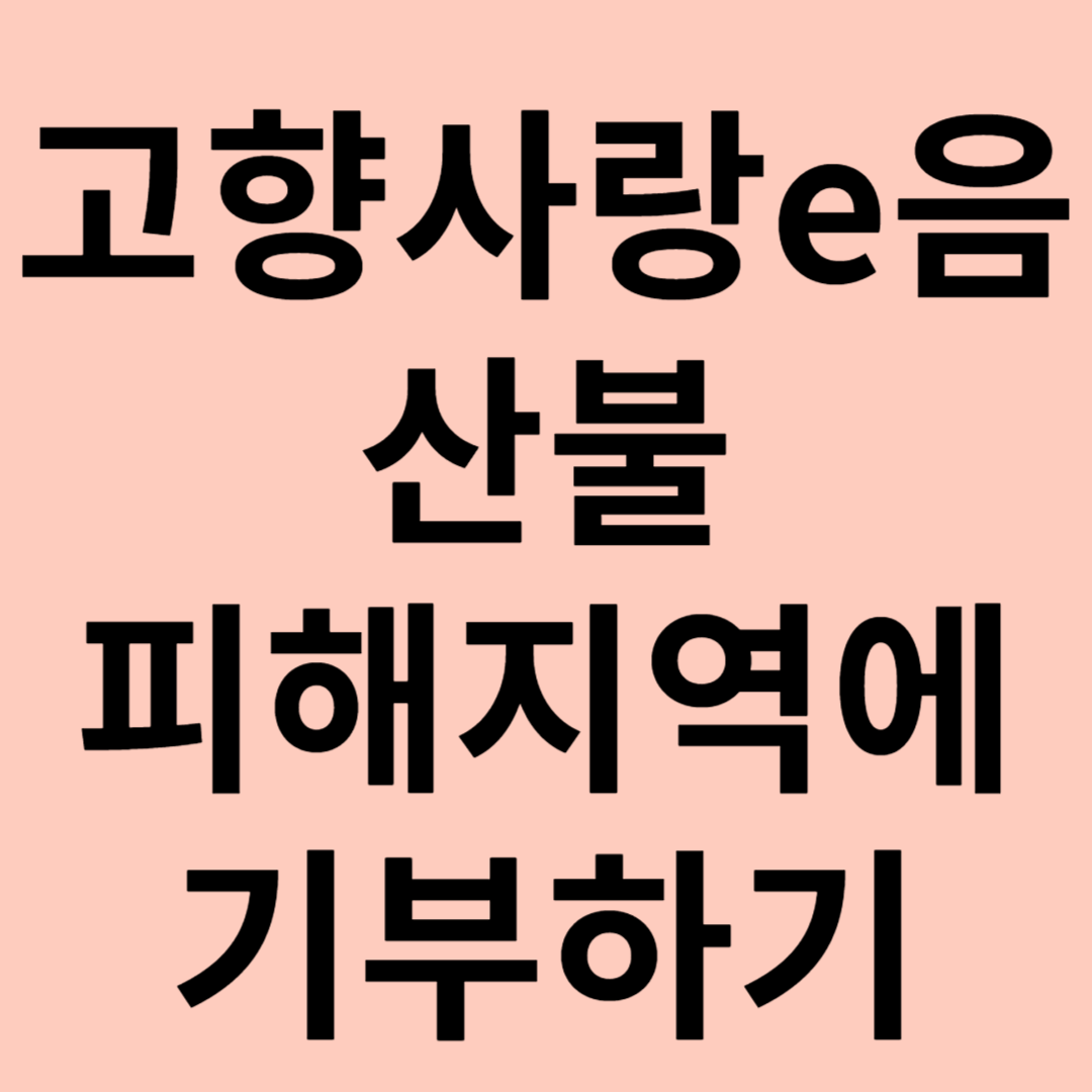 고향사랑e음 산불피해지역에 기부하는 방법 관련 이미지