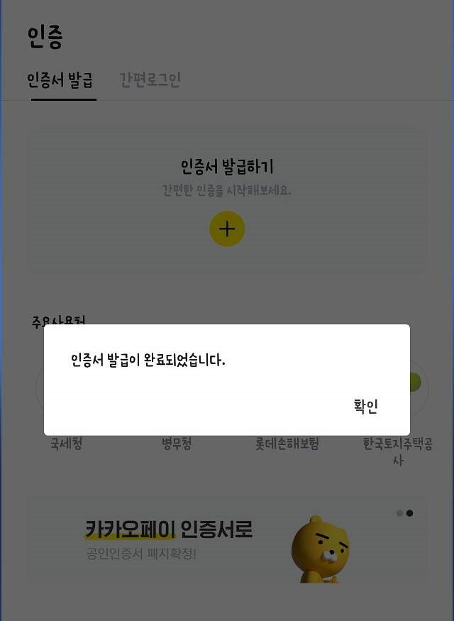 카카오페이인증서, 공인인증서 대신 사용하기. 발급방법 및 사용방법